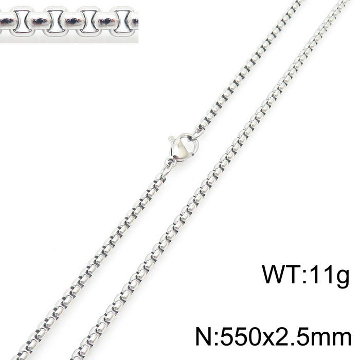 Wholesale Electroplated 18K Gold Square Pearl Stainless Steel Multi-Specification Necklaces